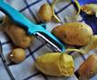 peeling potatoes